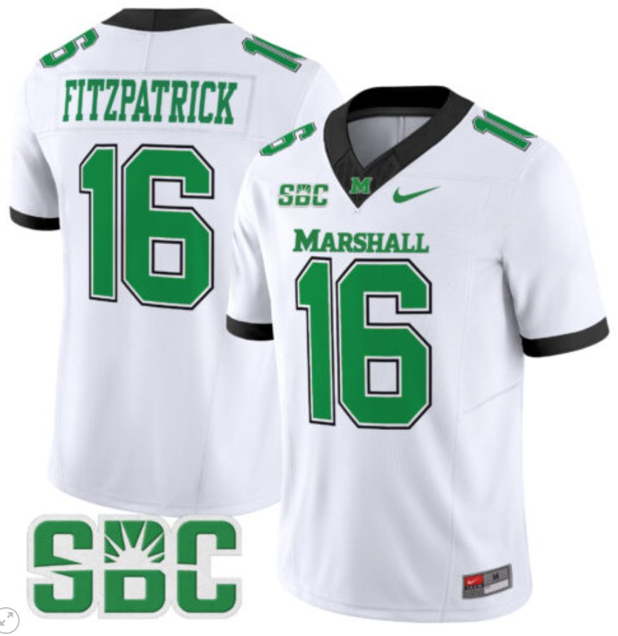 Men's Nike Christian Fitzpatrick Jersey #11 Marshall Thundering Herd Vapor Limited Football White