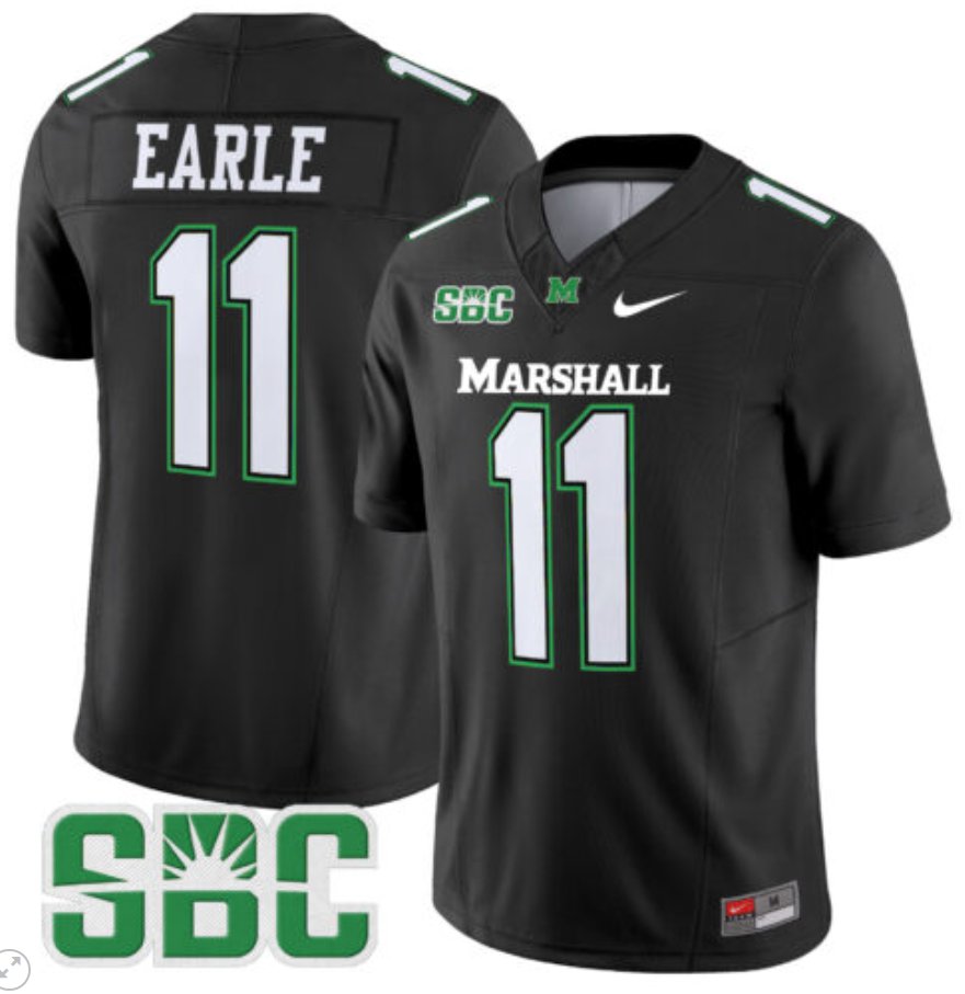 Men's Nike Stone Earle Jersey #11 Marshall Thundering Herd Vapor Limited Football Black