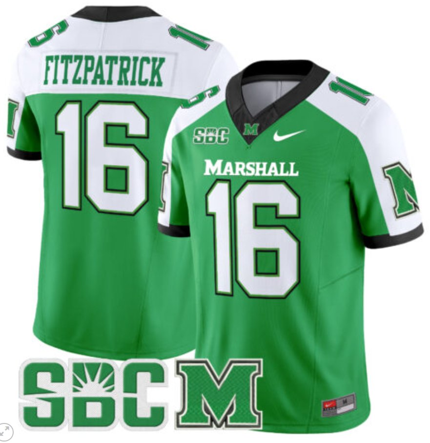 Men's Nike Christian Fitzpatrick Jersey #11 Marshall Thundering Herd Vapor Limited Football Green Alternate