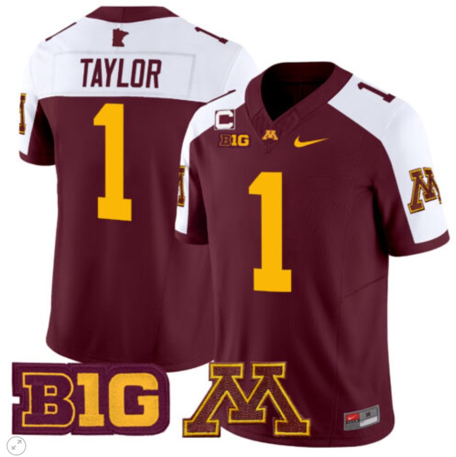 Men's Nike Darius Taylor Jersey #1 Minnesota Golden Gophers Vapor Limited Football Maroon Alternate