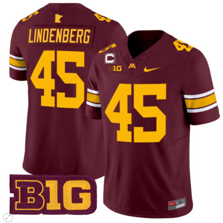 Men's Nike Cody Lindenberg Jersey #45 Minnesota Golden Gophers Vapor Limited Football Maroon