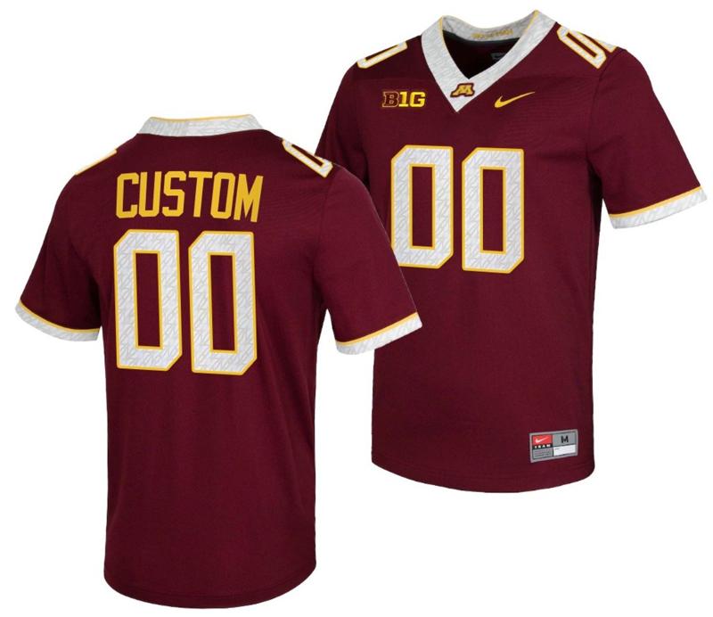 Men's Nike Custom Minnesota Golden Gophers Jersey Name and Number NCAA Football Untouchable Maroon