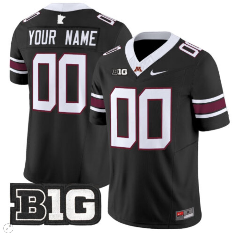 Men's Nike Custom Minnesota Golden Gophers Jersey Name and Number Vapor Limited Football Black