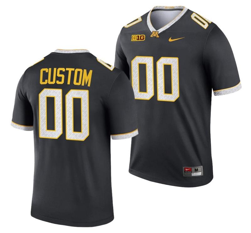 Men's Nike Custom Minnesota Golden Gophers Jersey Name and Number NCAA College Football Legend Gray