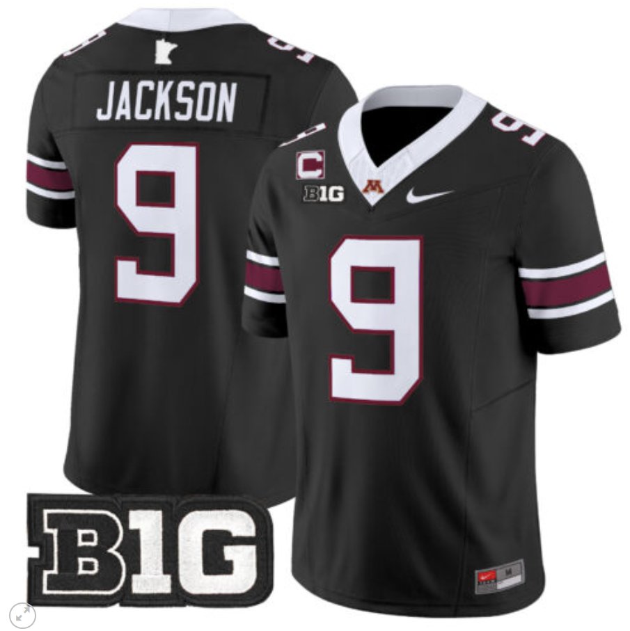 Men's Nike Daniel Jackson Jersey #9 Minnesota Golden Gophers Vapor Limited Football Black