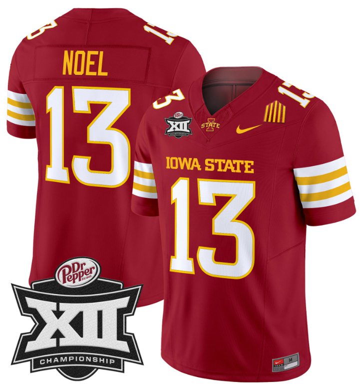 Men's Nike Jaylin Noel Jersey #13 Iowa State 2024 Championship Patch Vapor Cardinal