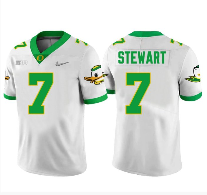 Men's Nike Evan Stewart Jersey #7 Oregon Ducks Football White