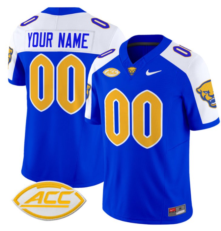 Men's Nike Custom Pittsburgh Panthers Jersey Name and Number Vapor College Football Stitched Royal Alternate