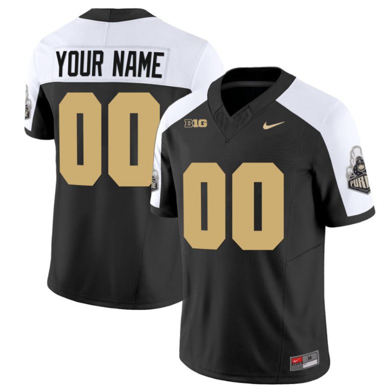 Men's Nike Custom Purdue Boilermakers Jersey Name and Number Vapor Football Stitched Black Alternate