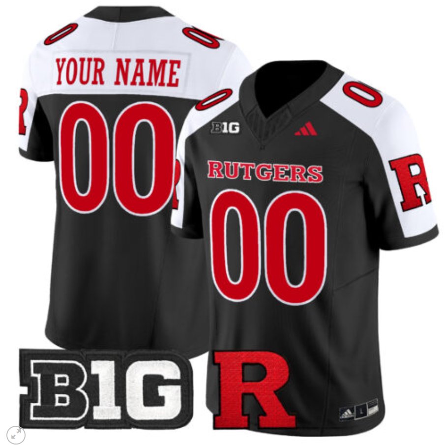 Men's Adidas Custom Rutgers Scarlet Knights Jersey Name and Number Vapor Limited Football Black Alternate