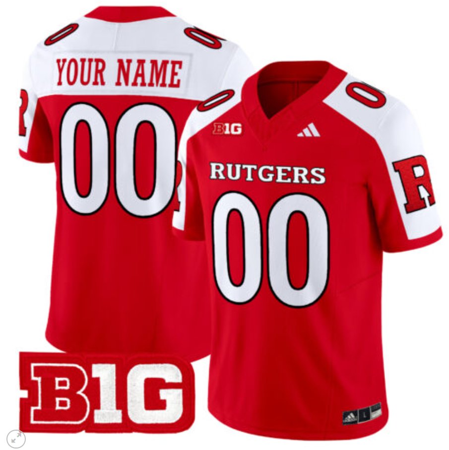 Men's Adidas Custom Rutgers Scarlet Knights Jersey Name and Number Vapor Limited Football Red Alternate