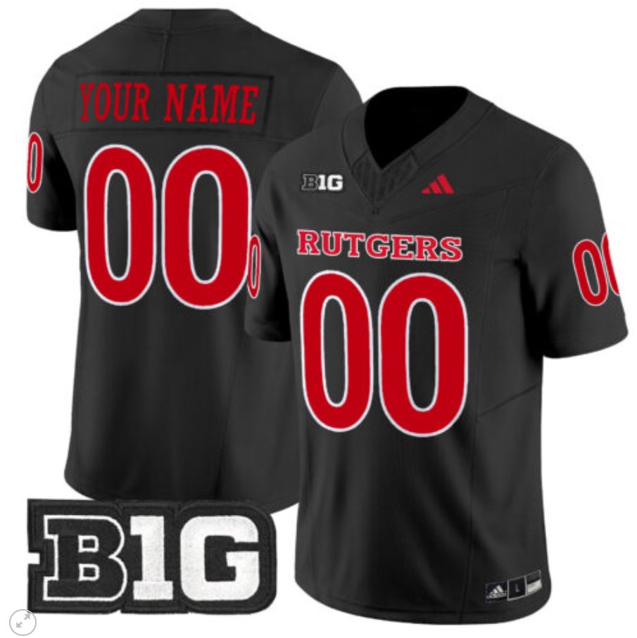 Men's Adidas Custom Rutgers Scarlet Knights Jersey Name and Number Vapor Limited Football Black