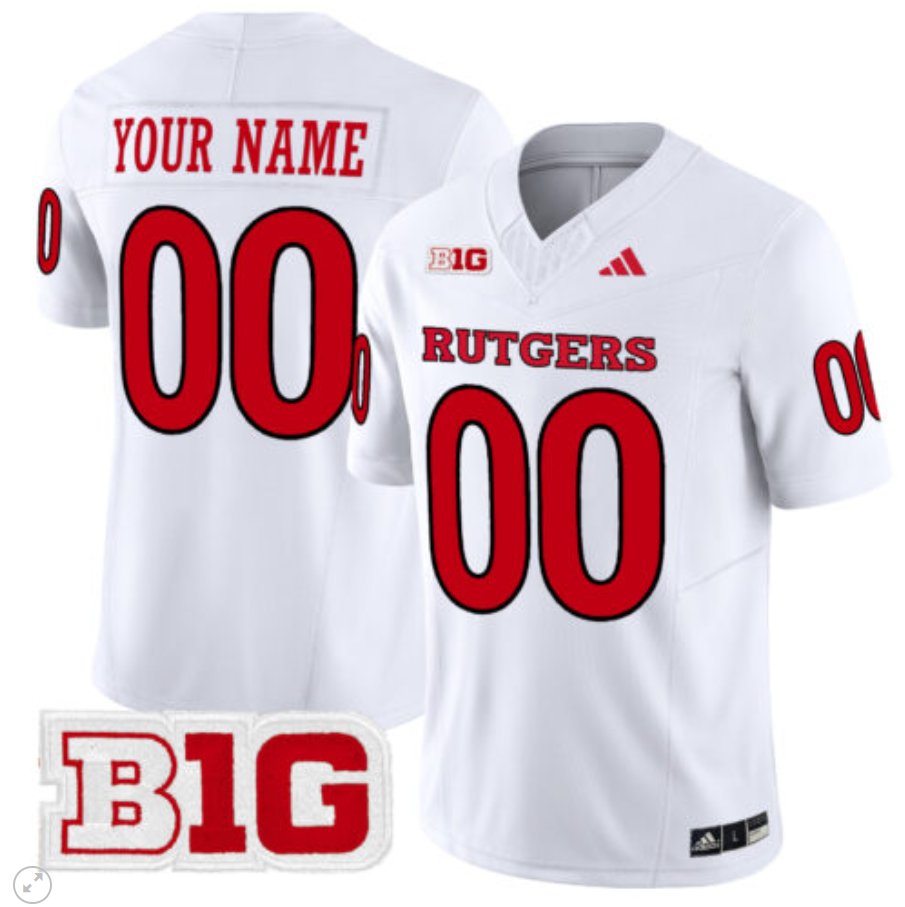 Men's Adidas Custom Rutgers Scarlet Knights Jersey Name and Number Vapor Limited Football White