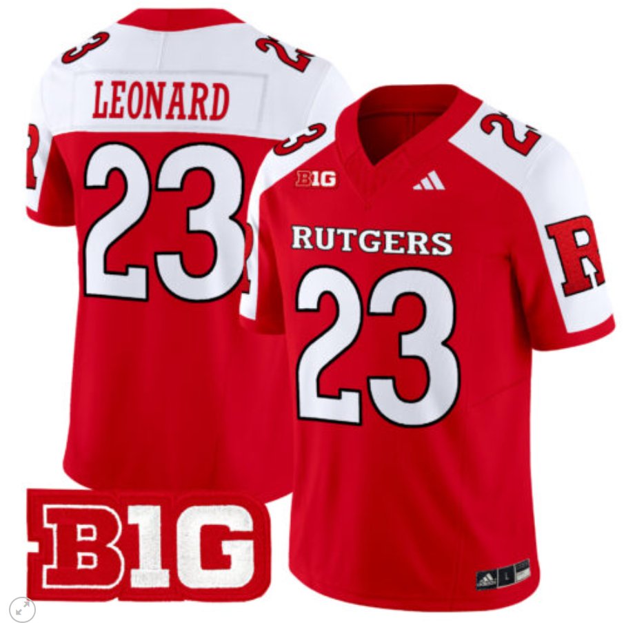 Men's Adidas Brian Leonard Jersey #23 Rutgers Scarlet Knights Vapor Limited Football Red Alternate