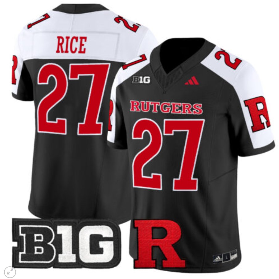 Men's Adidas Ray Rice Jersey #27 Rutgers Scarlet Knights Vapor Limited Football Black Alternate