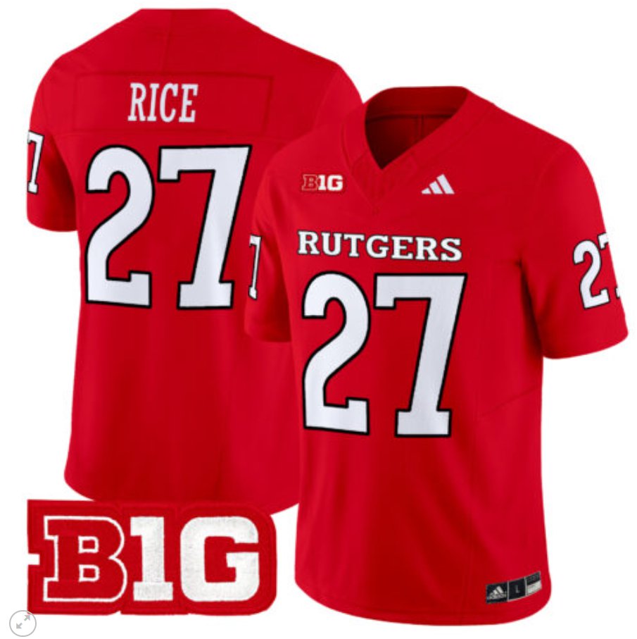 Men's Adidas Ray Rice Jersey #27 Rutgers Scarlet Knights Vapor Limited Football Red