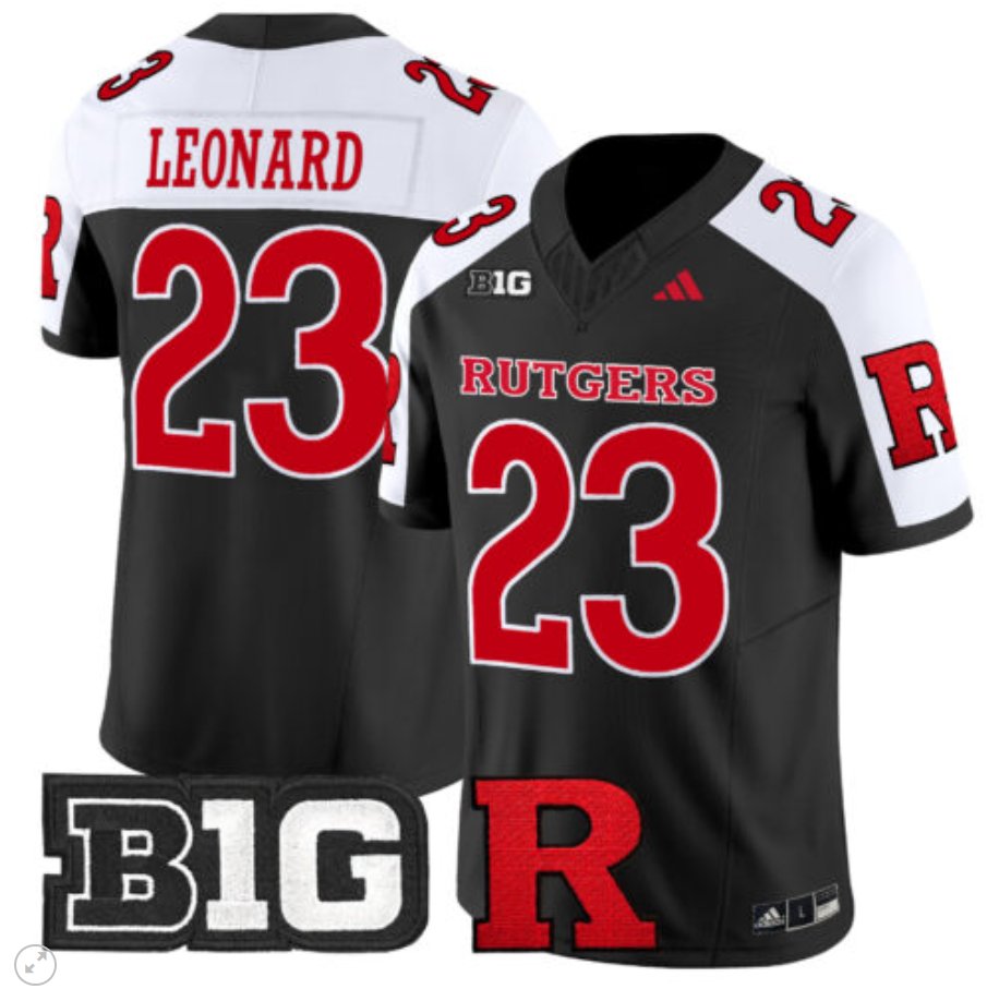 Men's Adidas Brian Leonard Jersey #23 Rutgers Scarlet Knights Vapor Limited Football Black Alternate