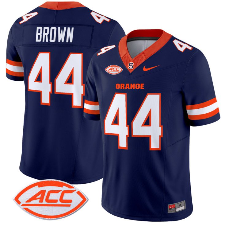 Men's Nike Jim Brown Jersey #44 Syracuse Orange Vapor Limited College Football Navy