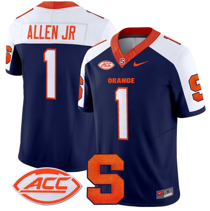 Men's Nike LeQuint Allen Jersey #1 Syracuse Orange Vapor Limited College Football Navy Alternate