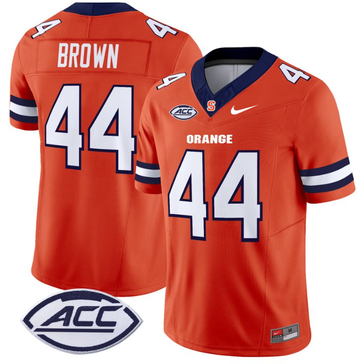 Men's Nike Jim Brown Jersey #44 Syracuse Orange Vapor Limited College Football Orange