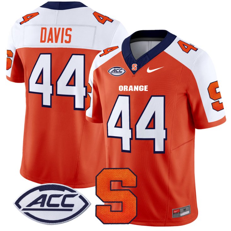 Men's Nike Ernie Davis Jersey #44 Syracuse Orange Vapor Limited College Football Orange Alternate