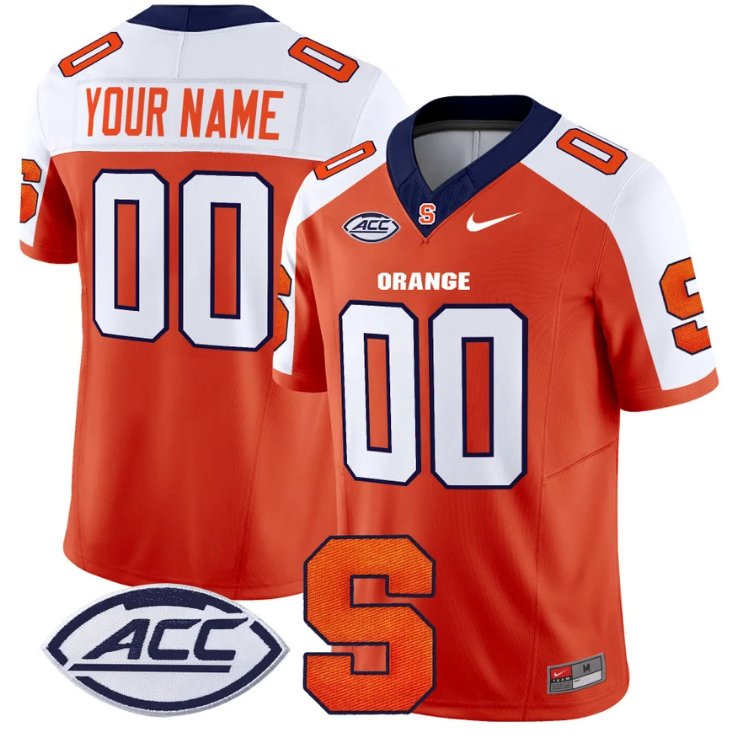 Men's Nike Custom Syracuse Orange Jersey Name and Number Vapor Limited College Football Orange Alternate