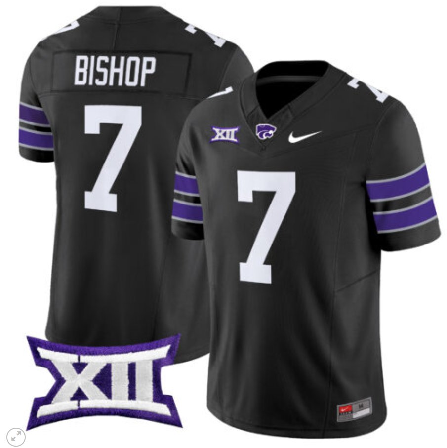 Men's Nike Michael Bishop Jersey #7 Kansas State Wildcats Vapor Limited Football Black