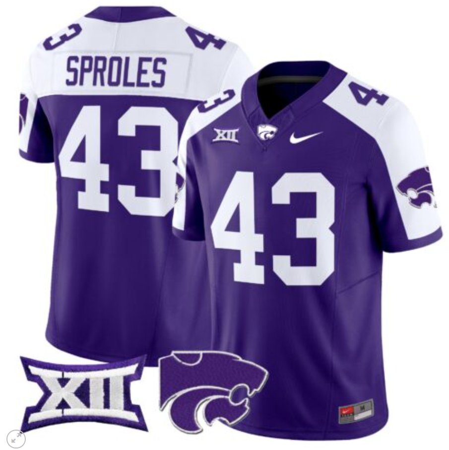 Men's Nike Darren Sproles Jersey #43 Kansas State Wildcats Vapor Limited Football Purple Alternate