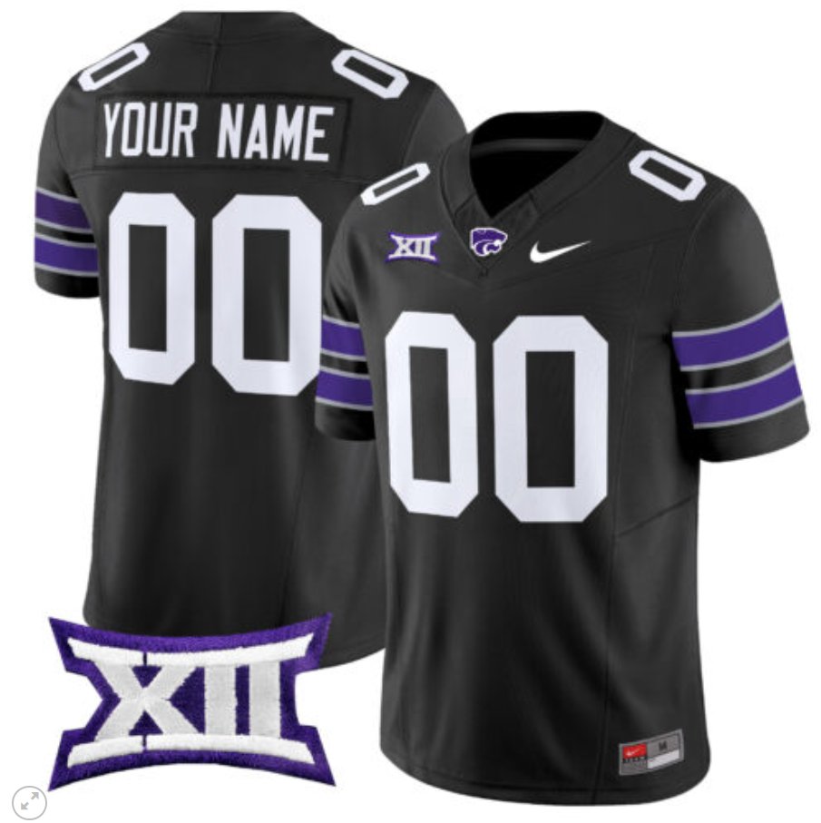 Men's Nike Custom Kansas State Wildcats Jersey Name and Number Vapor Limited Football Black