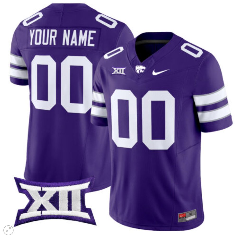 Men's Nike Custom Kansas State Wildcats Jersey Name and Number Vapor Limited Football Purple