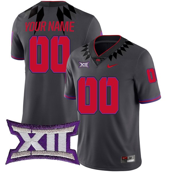 Men's Nike Custom TCU Horned Frogs Jersey Name and Number College Football Grey Alternate Game All Stitched