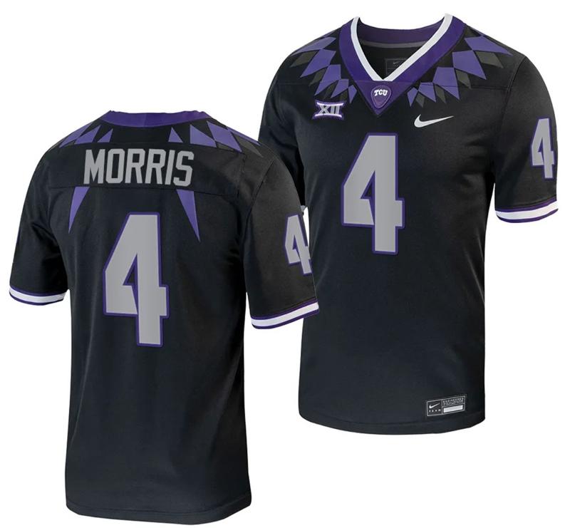 Men's Nike TCU Horned Frogs Chandler Morris Jersey Alternate College Football Black Replica #4