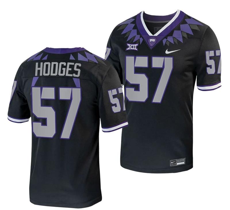 Men's Nike TCU Horned Frogs Johnny Hodges Jersey Alternate College Football Black Replica #57