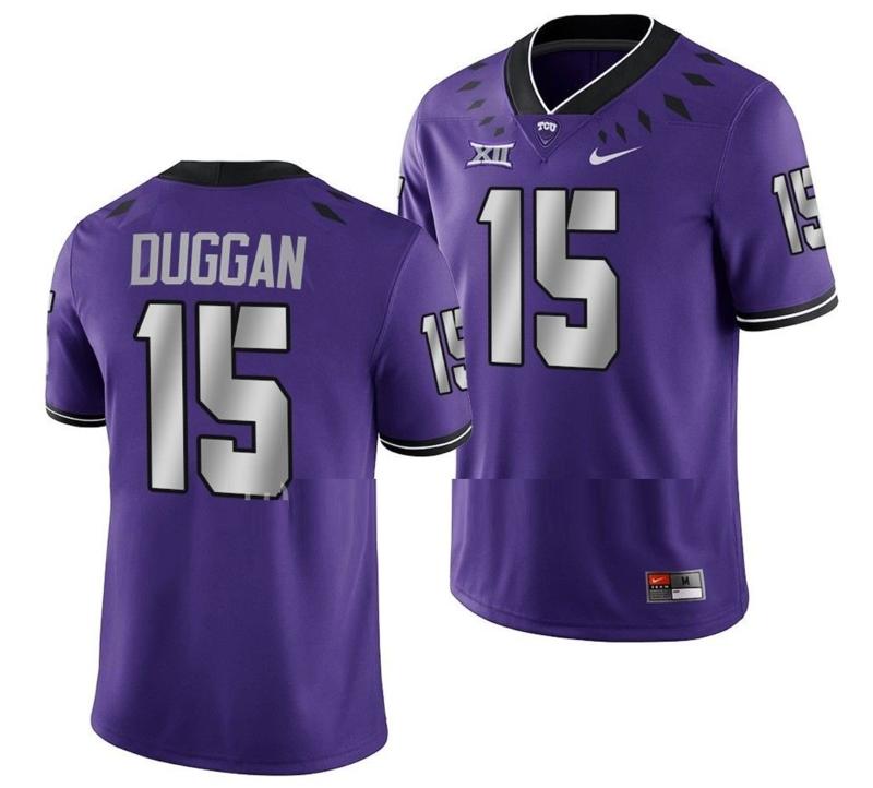 Men's Nike TCU Horned Frogs Max Duggan Jersey Untouchable College Football Game Purple #15