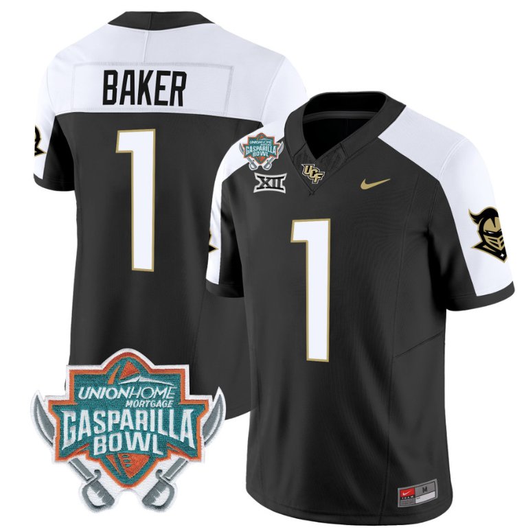 Men's Nike Javon Baker Jersey #1 UCF Knights Unionhome Patch Vapor Football Stitched Alternate