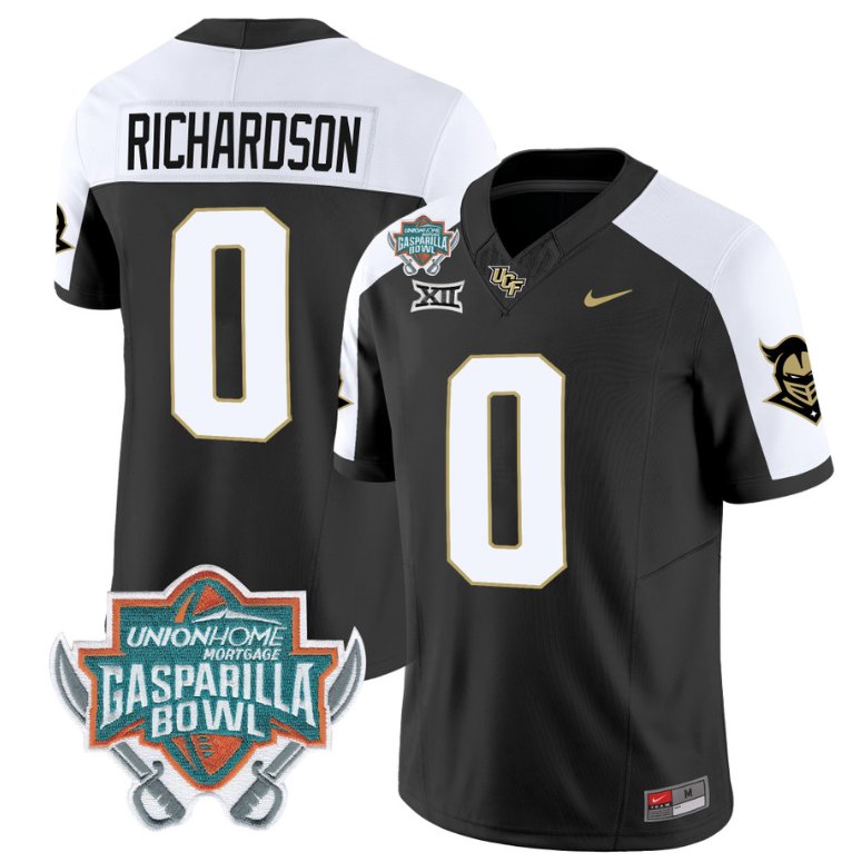 Men's Nike Johnny Richardson Jersey #0 UCF Knights Unionhome Patch Vapor Football Stitched Alternate