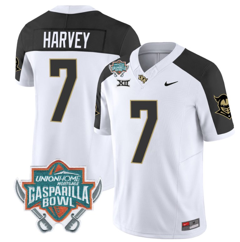 Men's Nike RJ Harvey Jersey #7 UCF Knights Unionhome Patch Vapor Football Stitched Inverted