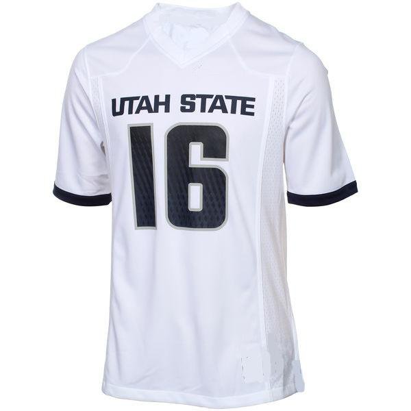 Men's Custom Utah State Aggies Jersey Name and Number NCAA College Football White