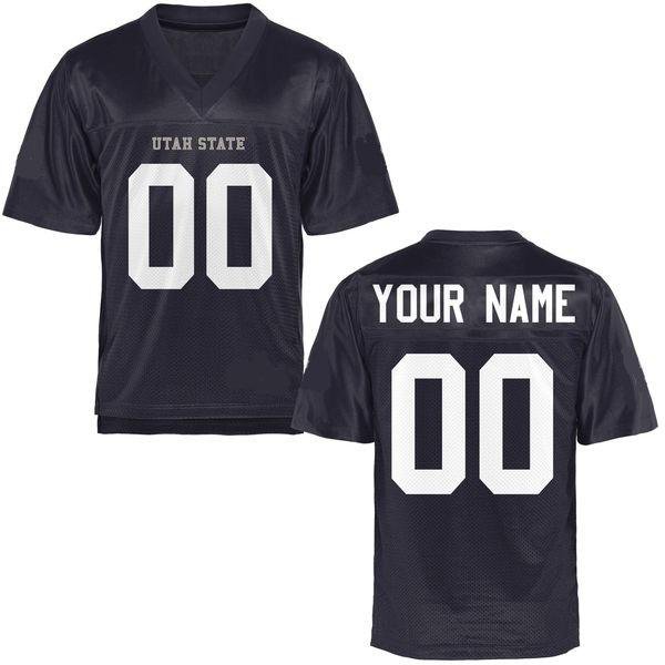 Men's Custom Utah State Aggies Jersey Name and Number NCAA College Football Black