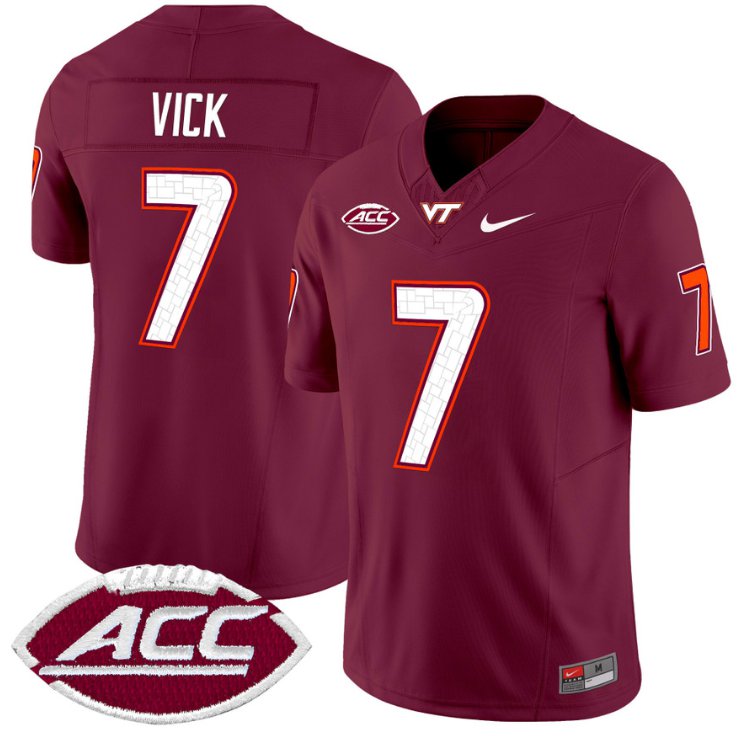 Men's Nike Michael Vick Jersey #7 Virginia Tech Hokies Vapor Limited College Football Maroon