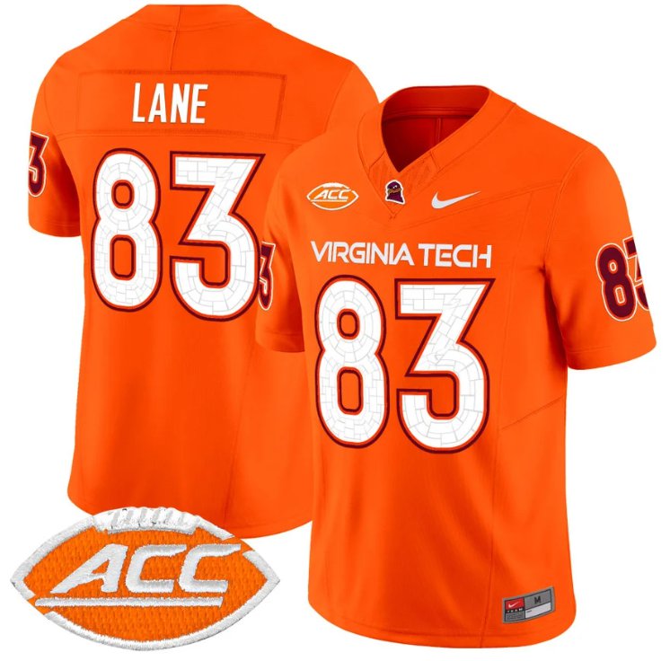 Men's Nike Jaylin Lane Jersey #83 Virginia Tech Hokies Vapor Limited College Football Orange