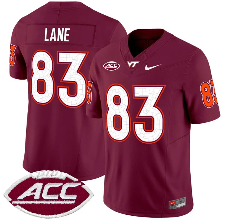 Men's Nike Jaylin Lane Jersey #83 Virginia Tech Hokies Vapor Limited College Football Maroon