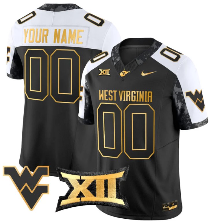 Men's Nike Custom West Virginia Mountaineers Jersey Name, Number Gold Vapor Football Alternate