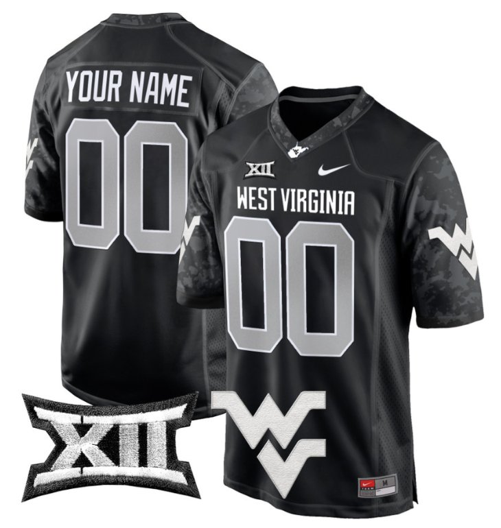 Men's Nike Custom West Virginia Mountaineers Jersey Name, Number Game Football Coal