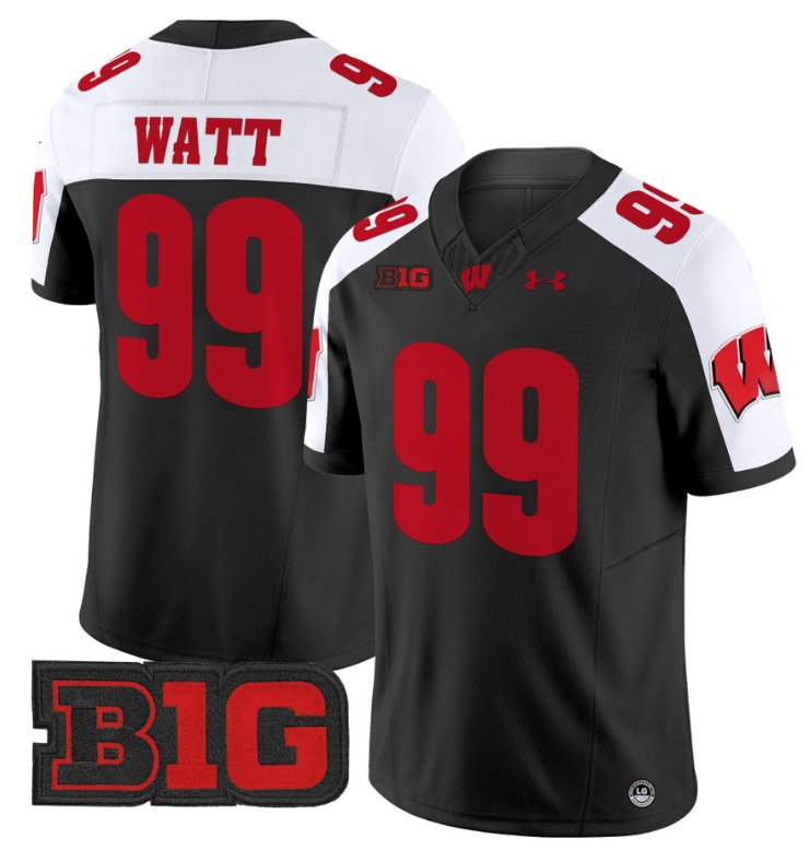 Men's JJ Watt Jersey #99 Wisconsin Badgers Vapor Football Stitched Black Alternate