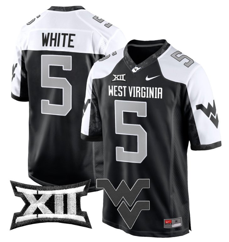 Men's Nike Pat White Jersey #5 West Virginia Mountaineers Game Football Alternate