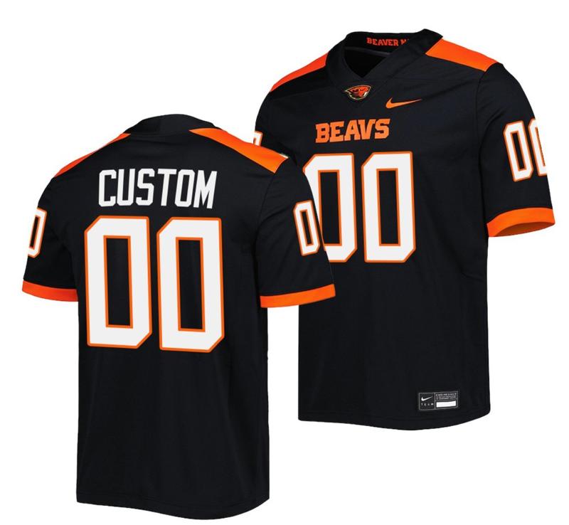 Men's Nike Custom Oregon State Beavers Jersey Name and Number NCAA College Football Untouchable Black