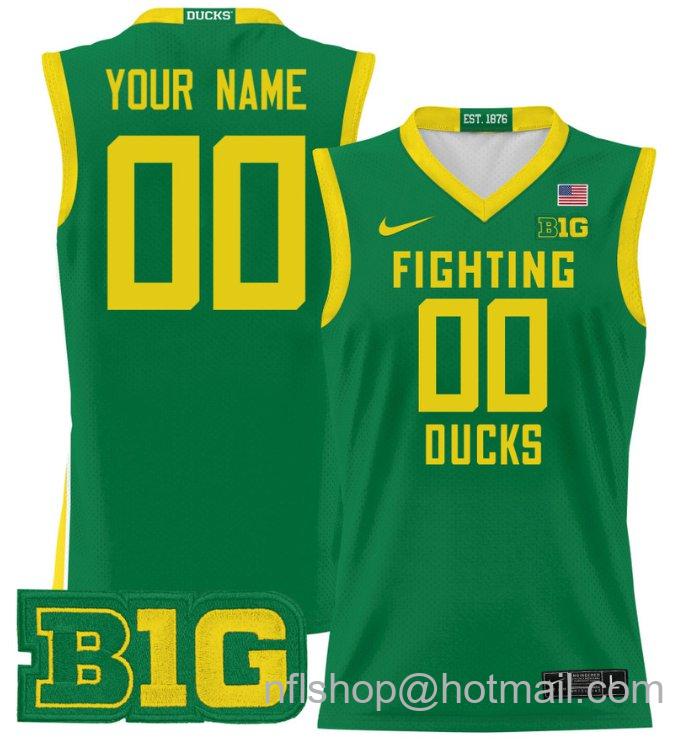 Men's Nike Custom Oregon Ducks Jersey 2024 Lightweight Basketball Green