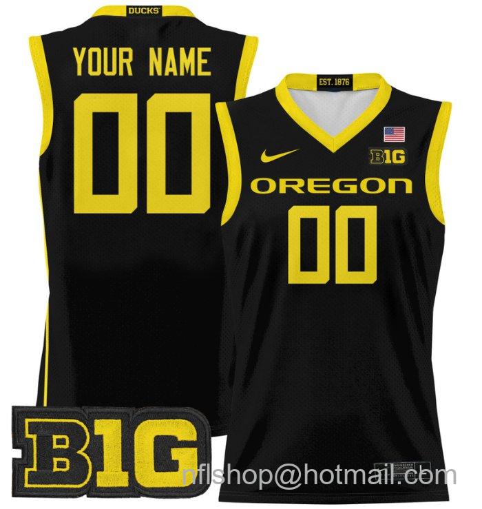 Men's Nike Custom Oregon Ducks Jersey 2024 Lightweight Basketball Black