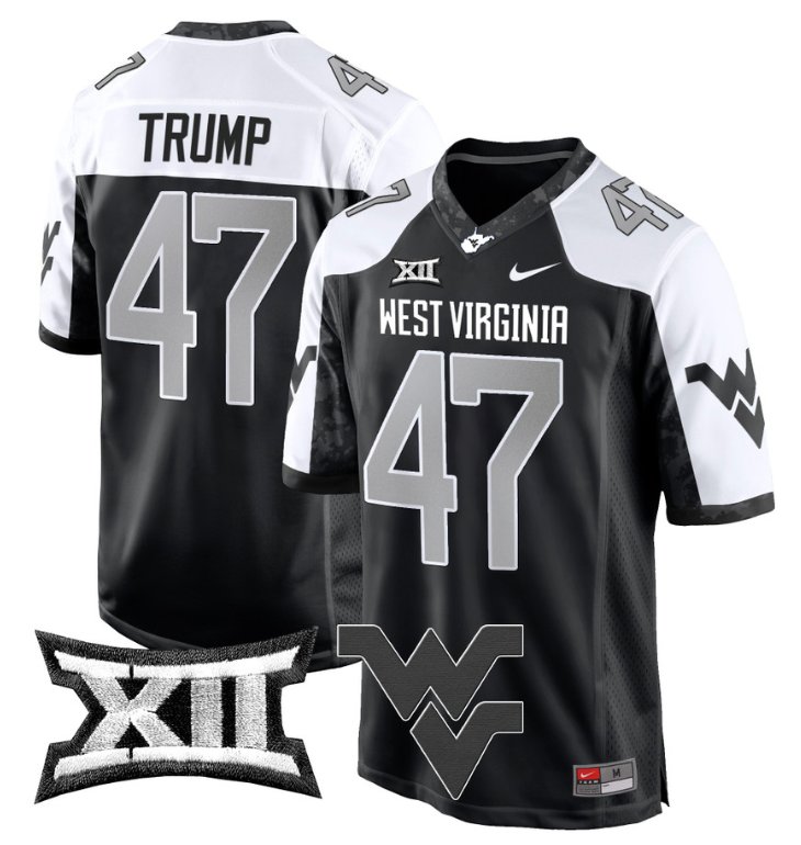 Men's Nike Donald Trump Jersey #47 West Virginia Mountaineers Game Football Alternate